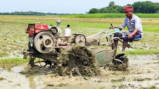 12hp power tiller // Power tiller rotavator in mud // Power tiller videos