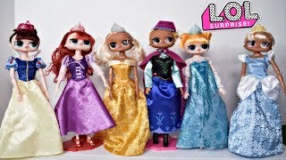 BIGGEST LOL DOLL EVER!!!Transform into Disney Princess Rapunzel Cinderella Dress Up LOL