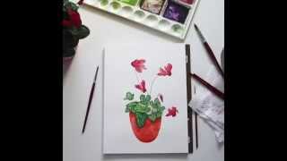 Cyclamen Painting