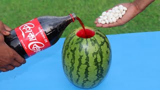 EXPERIMENT ! Watermelon vs Coca Cola and Mentos । Coca Cola vs Watermelon । 2020