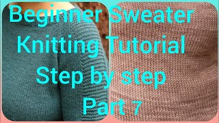 How to knit a beginner Flax Sweater CastOff Part 7