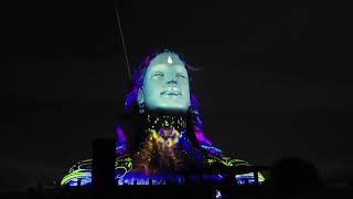 incredible Laser Light show #IshaCenter ( Biggest face on earth)