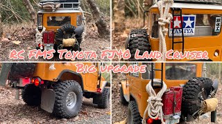 4k video RC FMS Toyota FJ40 Land Cruiser 1/10 off road rally Big upgrade