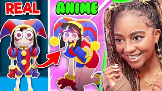 The Amazing Digital Circus turn into CUTE Anime Girls!!