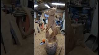 Foxy Music #carving #carvingwood #stihl #fox #chainsawcarving #selbstgemacht