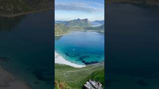 The beautiful view of #hauklandbeach from #mannentrail #lofoten #norway #nature #hiking