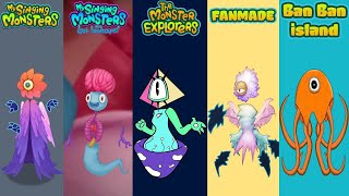 My Singing Monsters, Lost Landscapes, Monster Exolorers, Fanmade, BanBan Island, Redesign Comparison