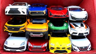 Box Full of Car Toys /Nissan GTR R50, Porsche 911, Lexus LC500, Lamborghini Sian, Lykan Hypersport