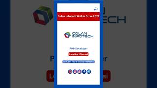 Colan Infotech, PHP Developer, Chennai. #jobs#jobs2024#Colaninfotechjobs#ITJobs#PHPDeveloper