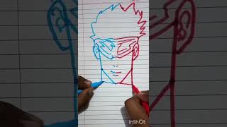 Draw with both hands (gojo drawing) #jujutsukaisen #like and #subscribe