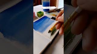 Easy Gouache Painting #shorts #gouachepainting #beginners #minipainting