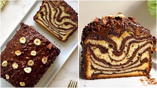 Zebra pound cake كيك الزيبرا بالشوكولاته