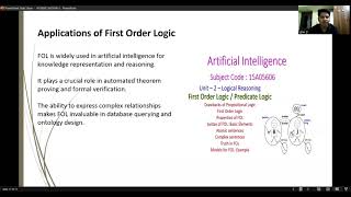 FIRST ORDER LOGIC ||(ARTIFICIAL INTELLIGENCE