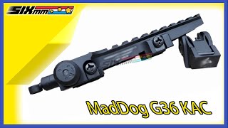 [MadDog] G36 KAC Style Flip Up Front and Rear Sight with Optic Rail Set[W/ Marking][BLK]20241003 04