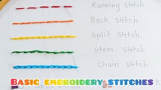 Hand embroidery for beginners || Hand embroidery basic stitches || Beginners embroidery basics