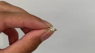 Piercing falso solitário zirconia semijóia folheado a ouro 18k