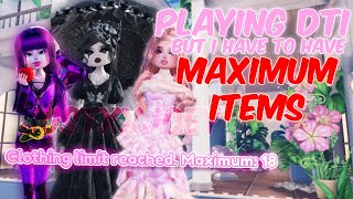 I HAVE TO USE *MAXIMUM* ITEMS IN *DRESS TO IMPRESS* 😱🎀 (Dress To Impress)