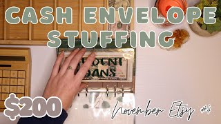 $200 Etsy Paycheck Cash Stuffing | Happy Thanksgiving! | 24 Year Old Budgets