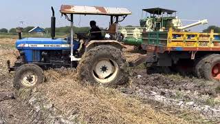 NEW HOLLAND 3630 2WD || TRACTOR STUCK IN MUD  WITH TROLLEY