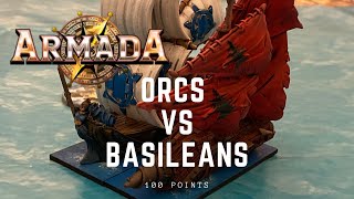 Armada by Mantic Games Ep 1 Orcs vs Basileans 100 Points (Learning Game)