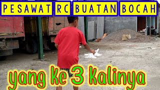 Tes terbang pesawat rc buatan bocil. BERHASIL MENGUDARA