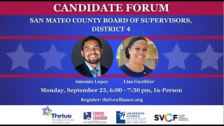 Candidate Forum: District 4, San Mateo County Board of Supervisors