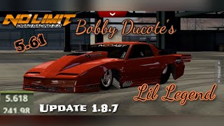 No Limit Drag Racing 2.0: Bobby Ducote's Lil Legend 5.61-5.62 Second Tune (Update 1.8.7)