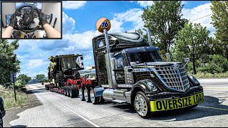 On the Road with a Giant: Transporting a Massive Cotton Harvester Machine!  American Truck Simulator