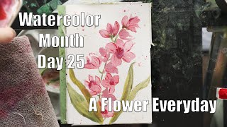 Watercolor Month Day 25 / A Flower Everyday/ Cymbidium Orchid