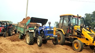 Eicher 380 Stuck Test | Massey 241&1035 Tractor | JCB 3dx Loading Sand & 40mm Stones in Trolly