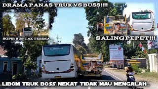 buss & truk saling pepet!!!, duet panas bus akaz & libom truk boss nekat, dan ini yang terjadi!!!