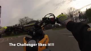 Grom wheelies in front of cop!