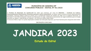 Edital do Concurso de Jandira 2023 - Banca INDEPAC