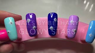 NAILS BY BETHANY | GLOWY SMUDGED STARS GEL NAIL ART TUTORIAL