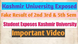 {Kashmir University Exposed}: Fake Result Of BG 2nd 3rd & 5th Semester