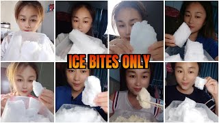 ASMR COMPILATION : EATING SUPER SQUEAKY ICE - SQUEAKY AND SATISFYING ICE SOUNDS