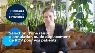 Le défi Doctolib : sélectionner une raison d'annulation ou de déplacement de RDV