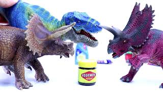 Dinosaurs open Blind Bags - Coles Little Shop mini collectables - Funny Tyrannosaurus Triceratops