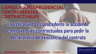 Precisión importante sobre la acción de controversias contractuales