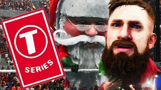 PewdiePie protects Santa from T Series - WWE 2K19