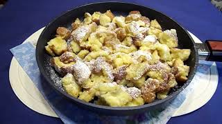 Kaiserschmarn mit Vanillesoße aus echter Vanille und Apfelmark