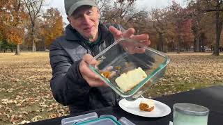 Dave pretending to eat pumpkin bread