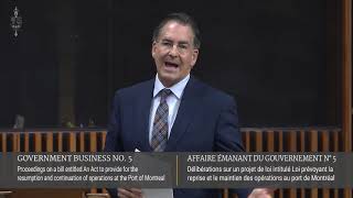 MASSE SPEAKS ON PORT OF MONTREAL OPERATIONS ACT