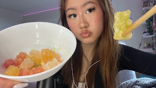 ASMR EATING TIKTOK VIRAL FROZEN GUMMY BEARS (MOUTH SOUNDS)