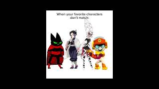 When your favorite characters don't match 💀 #cringe #brawlstars #hazbinhotel #maomao #demonslayer