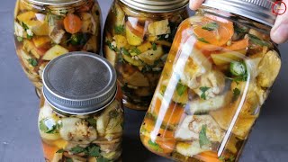 How to make homemade pickled vegetables in grandma's style، winter pickle