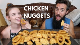 Chicken Nuggets & Onion Rings Mukbang!! + @Hamilton Review