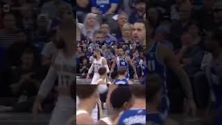 BASKETBALL TREY LYLES PUNCHES JONAS VALANCIUNAS ON HIS HEAD THEN THEY GET INTO IT 😳 #shorts