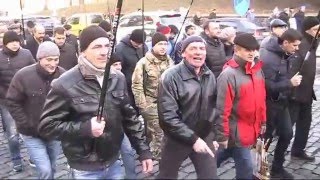 Акція за  відставку уряду Яценюка  та промова   Юрія Левченка.