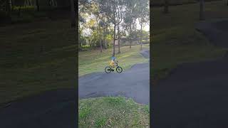 3 year old at Magregor BMX Pump Track, Trek Precaliber 16", Brisbane, QLD